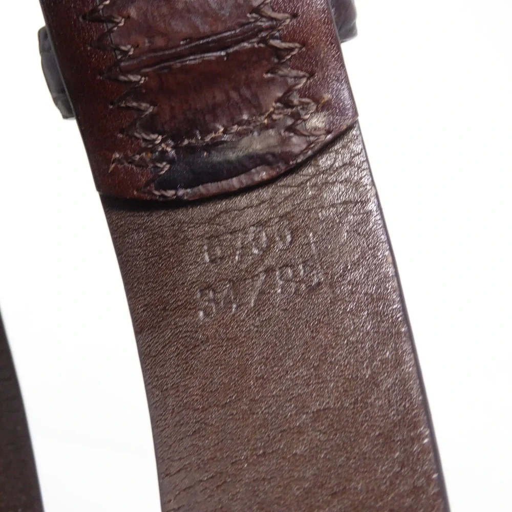 Ted Baker Mens Belt Brown Leather Mock Croc Zig Zag Stitch 34